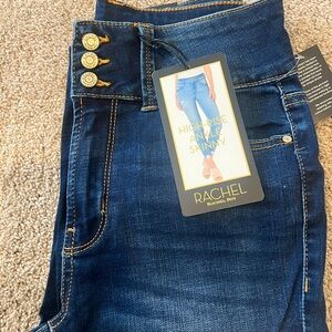 RACHEL Rachel Roy High-Rise Ankle Skinny Jeans - Dark Blue